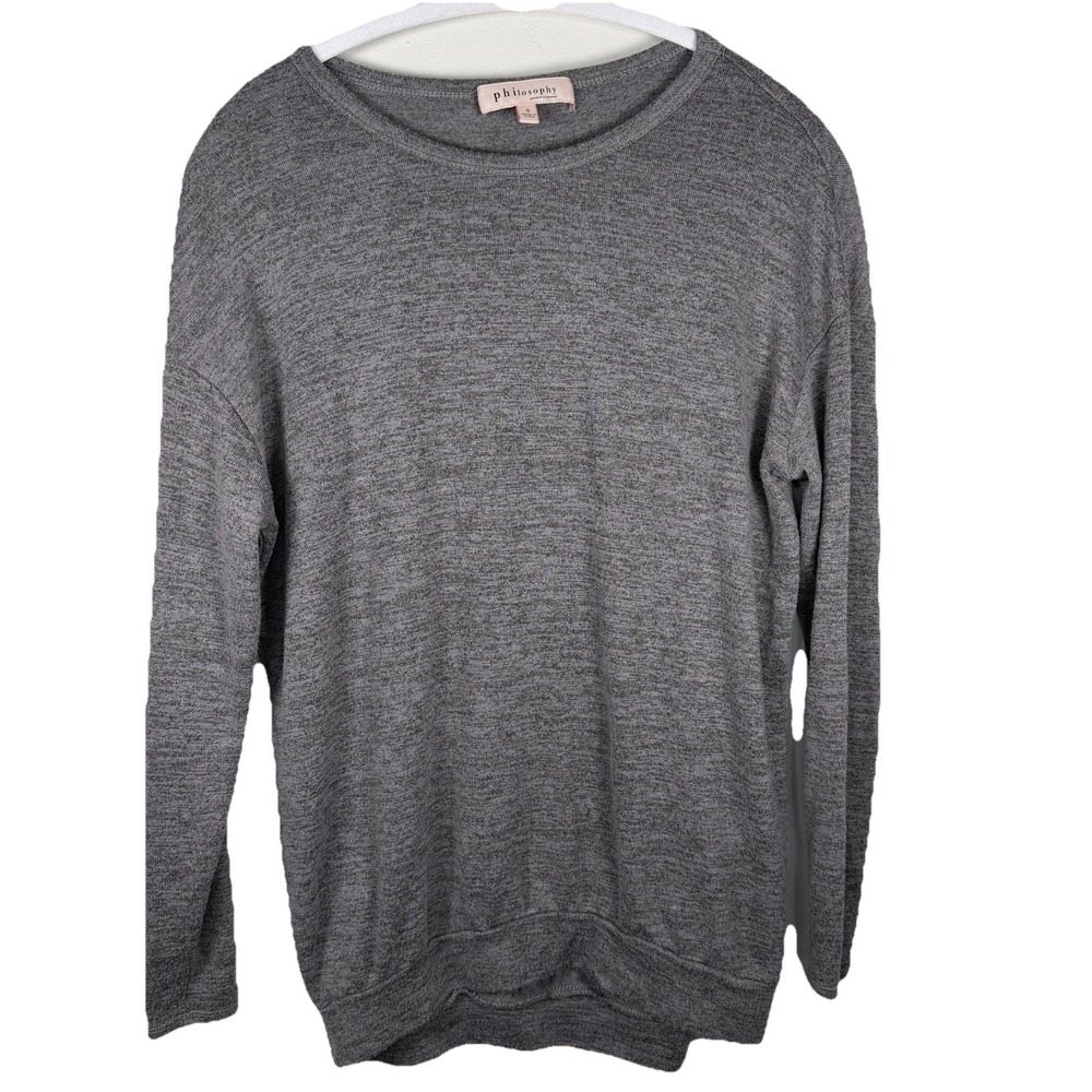 Philosophy  Size Small soft long sleeve‎ heather grey top women's Comfy Casual